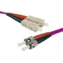 EXERTIS CONNECT OM4 optický patch kábel, 50/125 µm, 2x ST na SC duplex, erika fialový, 1 m, UPC 392821