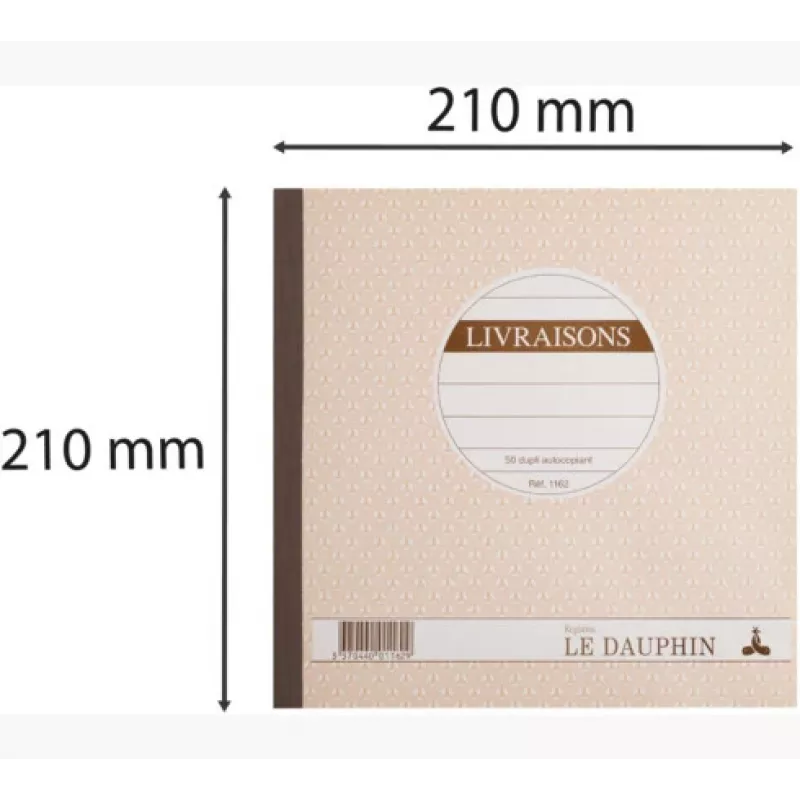 Le Dauphin kniha dodacích listov, 210 x 210 mm, duplikát (1162D) - 1 kniha