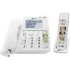 Geemarc AMPLIDECT COMBI-PHOTO 295 drôtový telefón pre seniorov so záznamníkom, fotografickými tlačidlami, podsvieteným displejom, biela