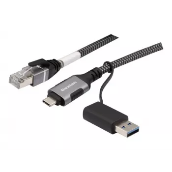 Dexlan USB Gigabit Ethernet sieťový kábel, USB C/A na RJ45, 2,0 m (310702)