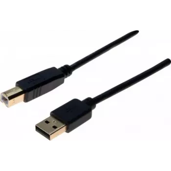 EXERTIS CONNECT USB 2.0 premium kábel, pozlátený, USB A na USB B, 1,0 m, čierny 532427