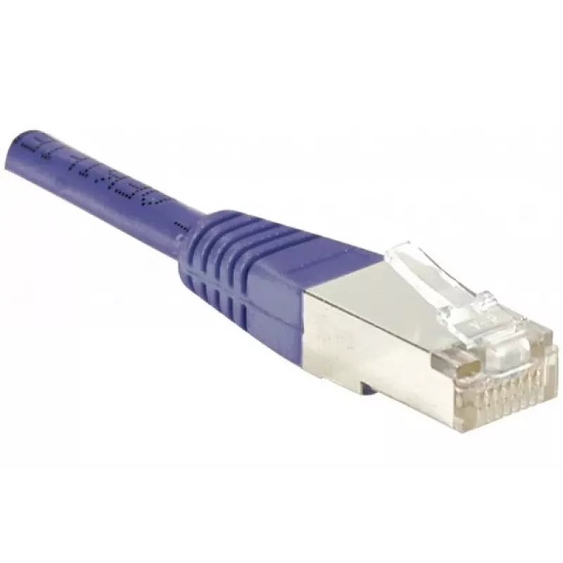 EXERTIS CONNECT Cat6 F/UTP patch kábel, fialový, 1,0 m, Slim Snagless Boot 234170