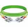 EXERTIS CONNECT OM5 SC duplex na SC duplex optický patch kábel, 50/125 µm, UPC, limetkovo zelený, 1 m 392901
