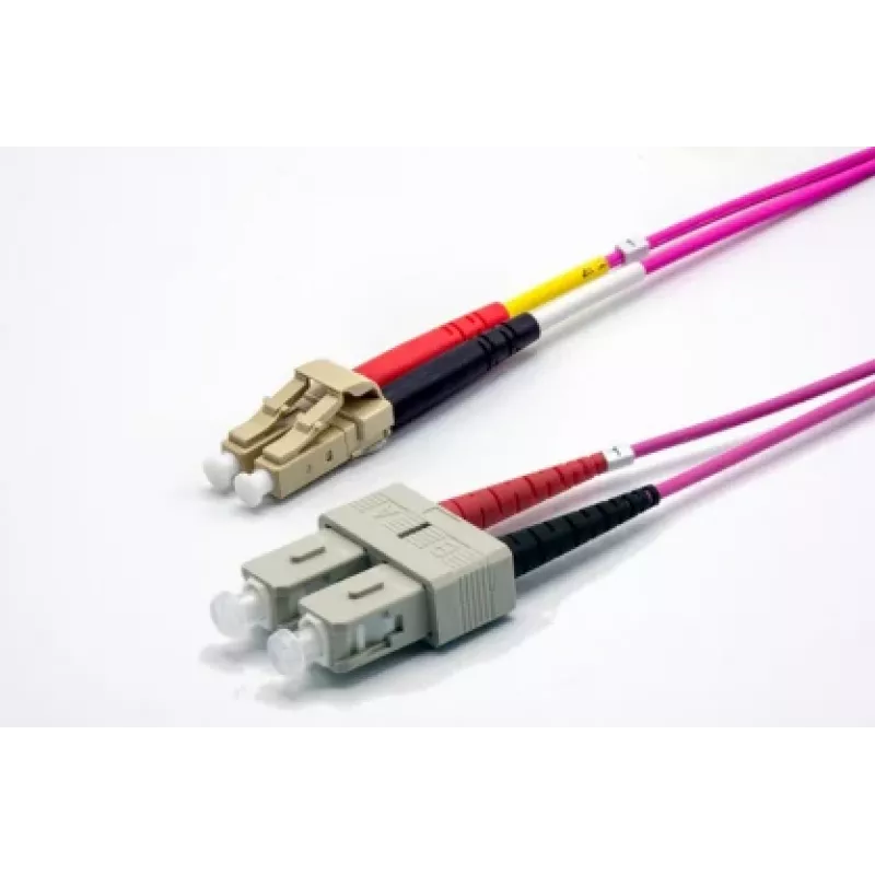 EKIVALAN OM4 duplexný optický patch kábel LC/SC, 50/125 µm, heather violet, 5 m COZOM4DCLC2SE0050A