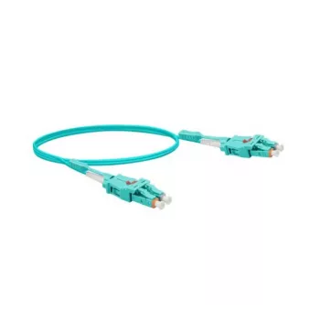EXERTIS CONNECT Uniboot optický patch kábel, 50/125 µm, OM3, LC duplex/LC duplex, UPC, aqua, 1,0 m (392941)
