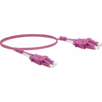 EXERTIS CONNECT OM4 Uniboot LC duplex na LC duplex optický patch kábel, 50/125 µm, erika fialová, 5 m 392954