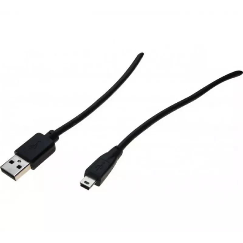 Exertis Connect USB 2.0 kábel, USB-A konektor samec na Mini-USB Type-B konektor samec, 5,0 m, čierny 532418