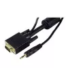 EXERTIS CONNECT S-VGA monitorový kábel s audiom, 15-pinový HD D-Sub konektor samec na konektor samec, 5,0 m, čierny 137221