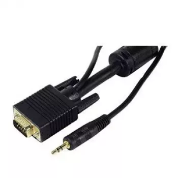 EXERTIS CONNECT S-VGA monitorový kábel s audiom, 15-pinový HD D-Sub konektor samec na konektor samec, 5,0 m, čierny 137221