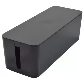 Exertis Connect krabica na káblový manažment veľká pre predlžovacie zásuvky, čierna, 400 x 160 x 135 mm 573424