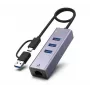 Exertis Connect USB 3.1 Gigabit Ethernet sieťový adaptér s USB hubom a Type-C konvertorom (310763)