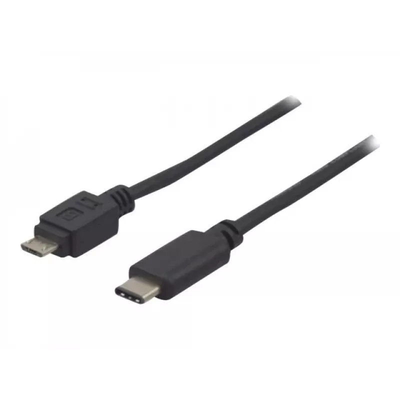 EXERTIS CONNECT USB 2.0 kábel, USB Type-C na Micro-B, čierny, 1,0 m 150301