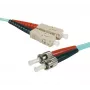 EXERTIS CONNECT OM3 sklolaminátový patch kábel, 50/125 µm, 2x ST na SC Duplex, aqua, 5 m 392764