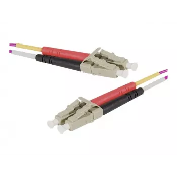 Exertis Connect OM4 sklolaminátový patch kábel LC Duplex na LC Duplex UPC, fialový, 7m 392785