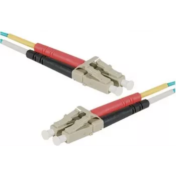 EXERTIS CONNECT HD OM3 LC Duplex sklenené patch kábel, 50/125 µm, aqua, 0,5 m 392720