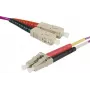 Exertis Connect LC/UPC na LC/UPC OM4 Multimode Duplex Uniboot patch kábel, 1m, Erika Violett, LSZH 392951