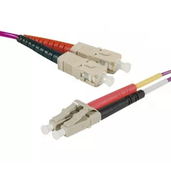 Exertis Connect LC/UPC na LC/UPC OM4 Multimode Duplex Uniboot patch kábel, 1m, Erika Violett, LSZH 392951