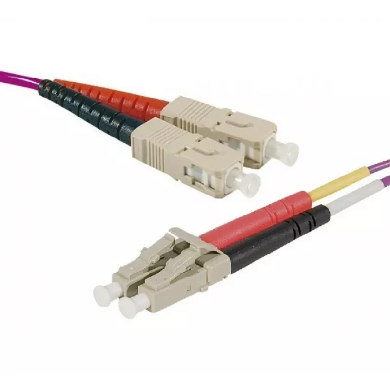 Exertis Connect LC/UPC na LC/UPC OM4 Multimode Duplex Uniboot patch kábel, 1m, Erika Violett, LSZH 392951