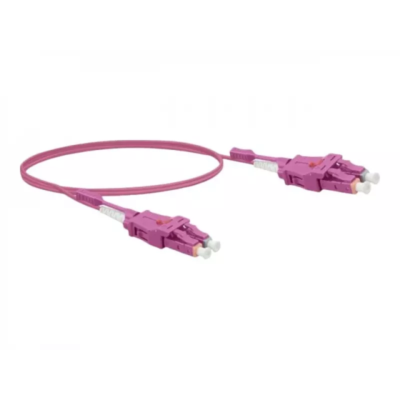 Exertis Connect LC/UPC na LC/UPC OM4 Multimode Duplex Uniboot patch kábel, 1m, Erika Violett, LSZH 392951
