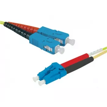 EXERTIS CONNECT 50m OS2 Singlemode sklenené patch kábel, SC Duplex na LC Duplex, UPC Polish, žltý, High Density 393232