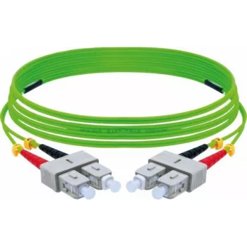 EXERTIS CONNECT OM5 SC Duplex na SC Duplex UPC LWL patch kábel, 50/125 µm, limetkovozelený, 5 m 392904
