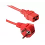 Exertis Connect 16 A zahnutý Schuko na rovný C19 napájací kábel, červený, 2 m 640055