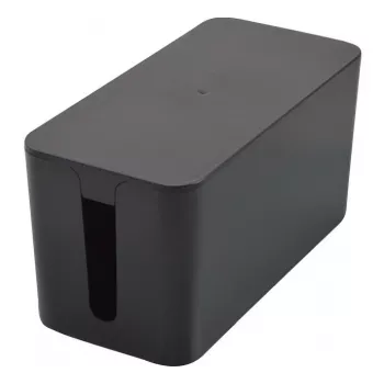 Exertis Connect box na manažment káblov malý pre predlžovacie zásuvky, čierna, 240 x 120 x 130 mm 573426