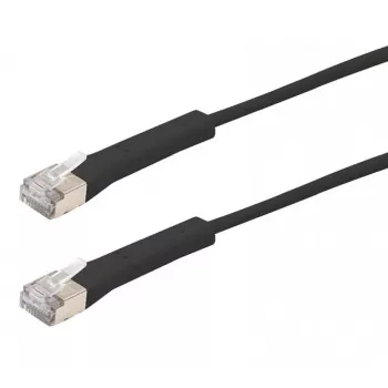 Exertis Connect Cat. 6A F/FTP zahnutý patch kábel, bezhalogénový, čierny, 0,3 m (854011)