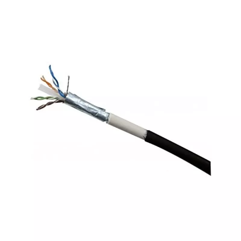 EXERTIS CONNECT Cat.6 F/UTP vodotesný outdoorový patch kábel, 30 m, čierny 845048