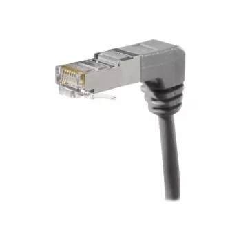 EXERTIS CONNECT Cat.6A S/FTP patch kábel, zahnutý, 0,7 m, sivý 854287