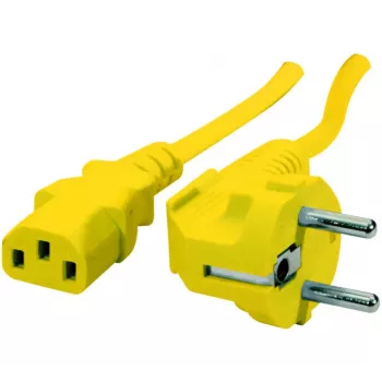 Exertis Connect zahnutý napájací kábel Schuko na IEC C13, žltý, 1,8 m 808015
