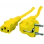 Exertis Connect zahnutý napájací kábel Schuko na IEC C13, žltý, 1,8 m 808015