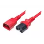 Exertis Connect IEC C14 na C15 napájací kábel, červený, 1,8 m 808364