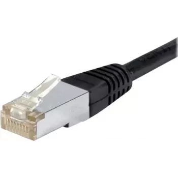 Exertis Connect 845038 Vodotesný prepojovací kábel Cat.6 F/UTP, 0,5 m, čierny, tenká ochrana proti ohybu