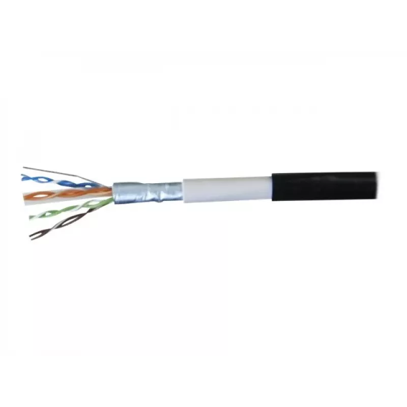 EXERTIS CONNECT CAT.6 F/UTP vodotesný outdoorový patch kábel, 5 m, čierna 845042