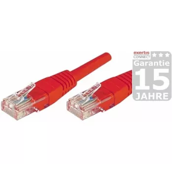 EXERTIS CONNECT Cat.5e U/UTP patch kábel, červená, 5,0 m, slim snagless boot 853946