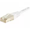 Exertis Connect 853811 Prepojovací kábel Cat.6 F/UTP, 1 m, biely, tenká ochrana proti ohybu