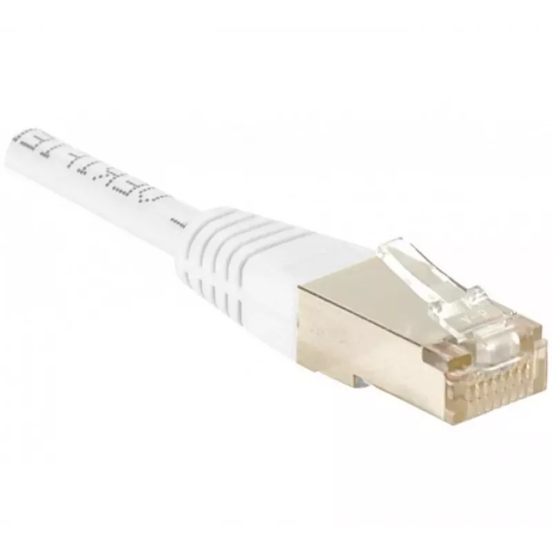 Exertis Connect 853811 Prepojovací kábel Cat.6 F/UTP, 1 m, biely, tenká ochrana proti ohybu