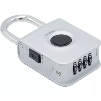 EXERTIS CONNECT visiaci zámok s odtlačkom prsta so 4-miestnou kombináciou – zliatina zinku, IP65, nabíjateľný (594500)