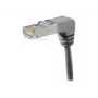 EXERTIS CONNECT Cat.6A S/FTP patch kábel, zahnutý nadol, sivý, 0,3 m 854286