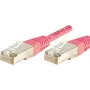 Exertis Connect 854476 Cat6 S/FTP sieťový patch kábel, 0,15 m, ružová