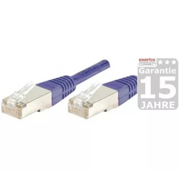 EXERTIS CONNECT Cat.6 S/FTP PiMF patch kábel, fialová, 3,0 m, Slim Snagless Boot 854457