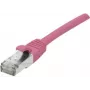 EXERTIS CONNECT Cat 6A S/FTP patch kábel, ružová, 15 m, Slim Strain Relief 854383