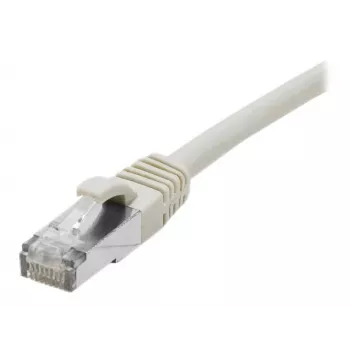 EXERTIS CONNECT Cat. 6A S/FTP patch kábel, TPE, bezhalogénový, GRS certifikovaný, snagless, sivá, 1 m 854503