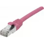 EXERTIS CONNECT Cat. 6 F/UTP PoE bezhalogénový patch kábel, ružová, 0,5 m, Snagless 854432