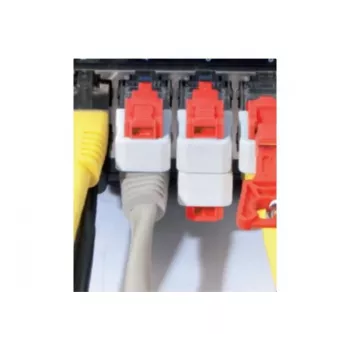 EXERTIS CONNECT RJ45 Port Lock (balenie 10 ks, modrá) s kľúčom – blokuje neoprávnený prístup k sieti 848943