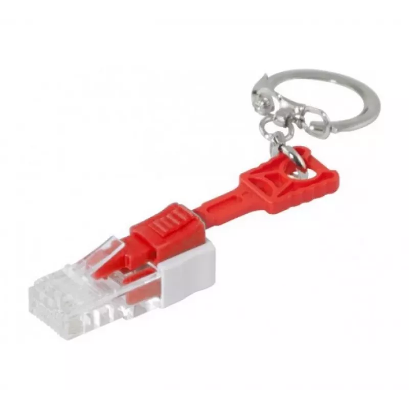 EXERTIS CONNECT RJ45 Port Lock (balenie 10 ks, modrá) s kľúčom – blokuje neoprávnený prístup k sieti 848943