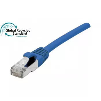 EXERTIS CONNECT Cat. 6A S/FTP patch kábel, TPE, bez halogénov, GRS certifikovaný, ochrana jazýčka, modrá, 0,15 m 854509