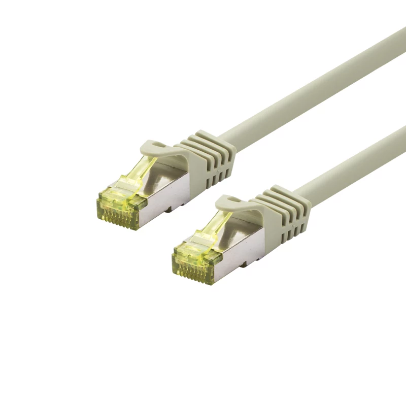 EXERTIS CONNECT Cat.6A S/FTP patch kábel, 90 m, sivý, 10 Gbps, Slim Snagless Boot 857795