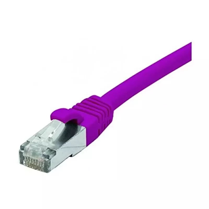EXERTIS CONNECT Cat. 6 F/UTP patch kábel, PoE, bezhalogénový, fialová, 15,0 m s ochranou západky 854416